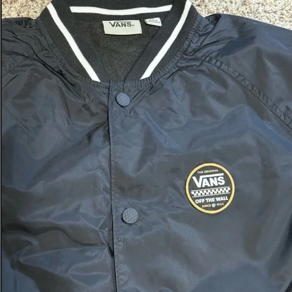 Vans Stackton Full Snap Jacket Black Boys Size XL Off The Wall NWT - Picture 3 of 5